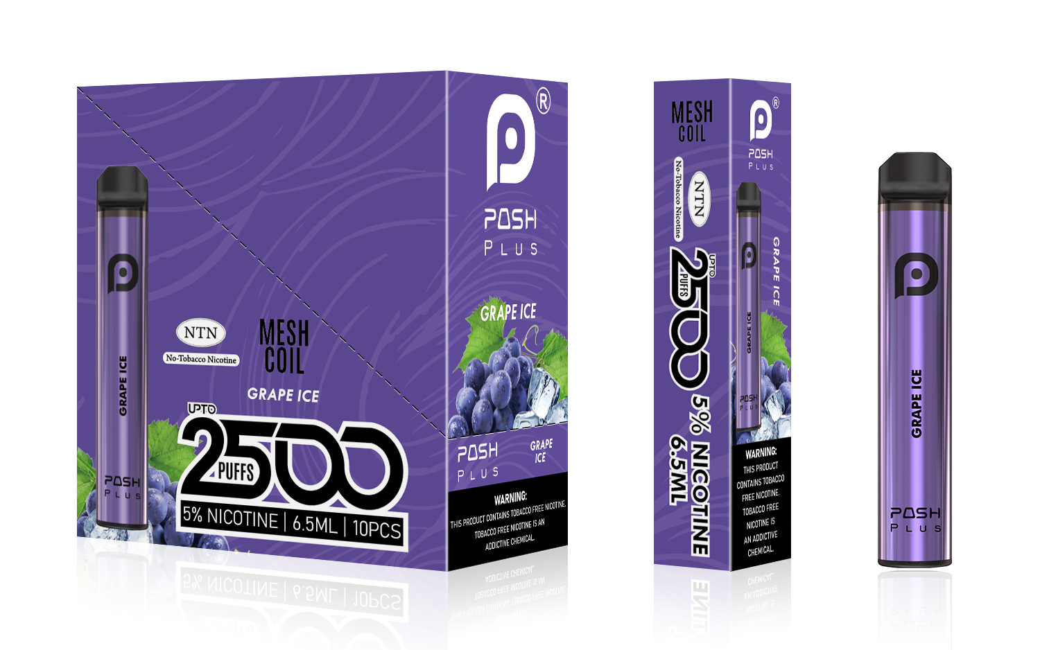 Posh Plus 2500 Grape Ice - 10 in 1