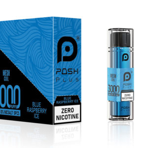 Posh Plus 3000 Zero Nic Blue Raspberry Ice - Zero Nicotine Disposable Vape