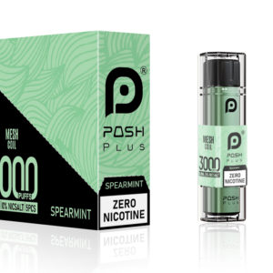 Posh Plus 3000 Zero Nic Spearmint Ice - Zero Nicotine Disposable Vape
