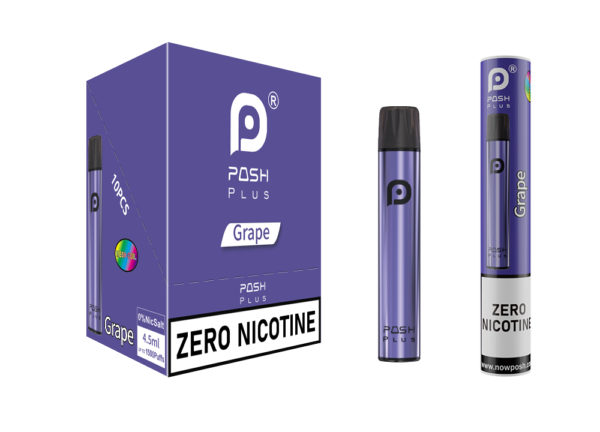 Posh Plus 1500 Zero Nic Grape-Zero Nicotine Disposable Vape