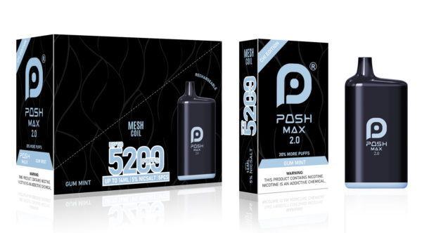 Posh Max 2.0 CHI Edition - Gum Mint- Rechargeable Disposable Vape