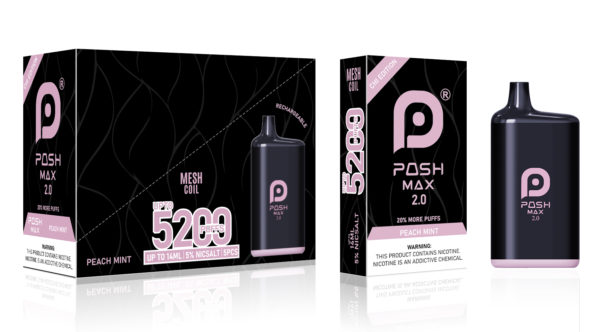 Posh Max 2.0 CHI Edition - Peach Mint - Rechargeable Disposable Vape