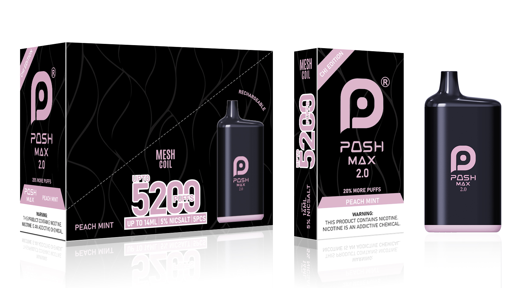 Posh MAX 2.0 CHI Edition Peach Mint– 5x1 – 70ML/Box