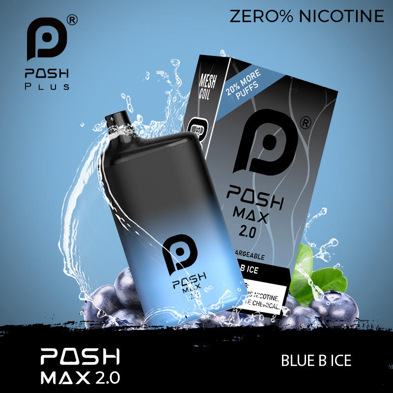 Posh MAX 2.0 Zero Nicotine Blueberry Ice – 5x1 – 70ML/Box