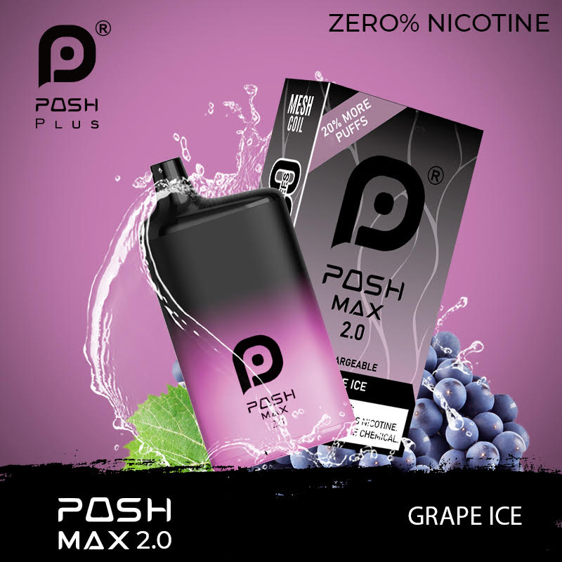 Posh MAX 2.0 Zero Nicotine Grape Ice – 5x1 – 70ML/Box